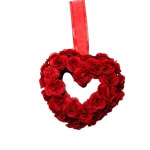 Valentine's Day Red Rose Heart Wreath